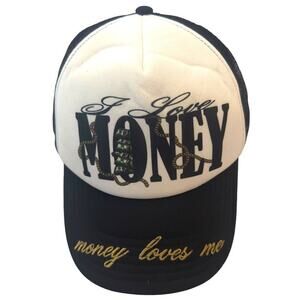 I Love Money & Money Loves Me Trucker Hat Men’s OS - Streetwear Urban Casual Emo
